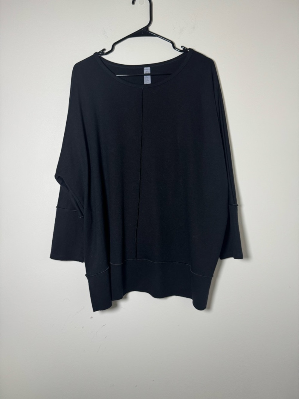 Spanx Black Oversized Top Dolman Sleeve Stretch Comfy XL